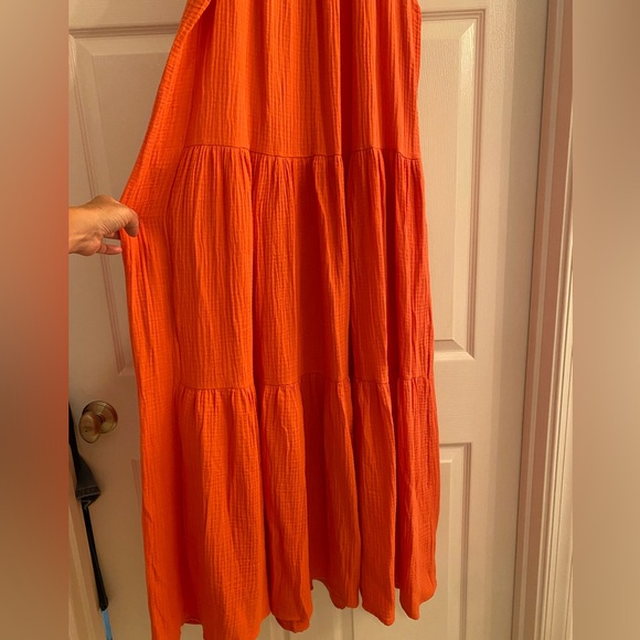 Summer orange long dress - Picture 1 of 4